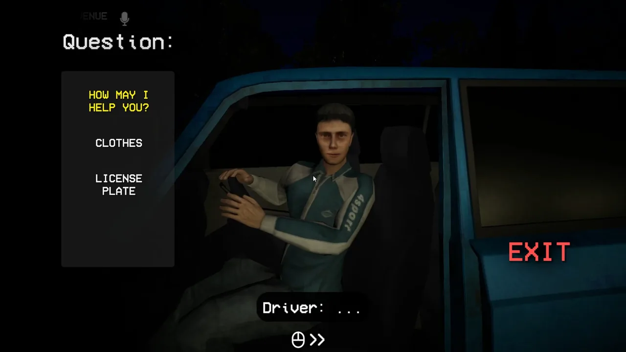 A customer being questioned from the service window in Shift at Midnight