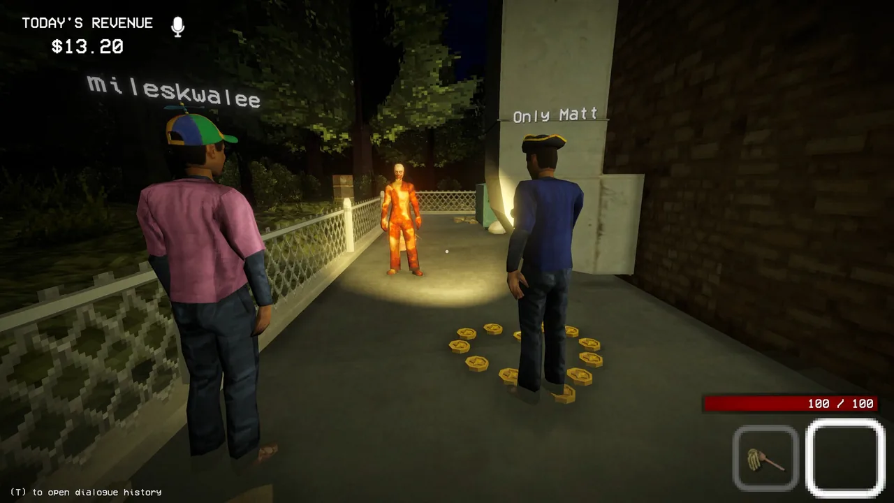 Three players coordinating outside the gas station in Shift at Midnight